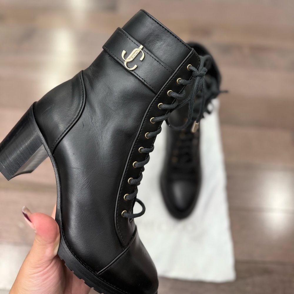 Jimmy Choo Black Lace Up Boots
